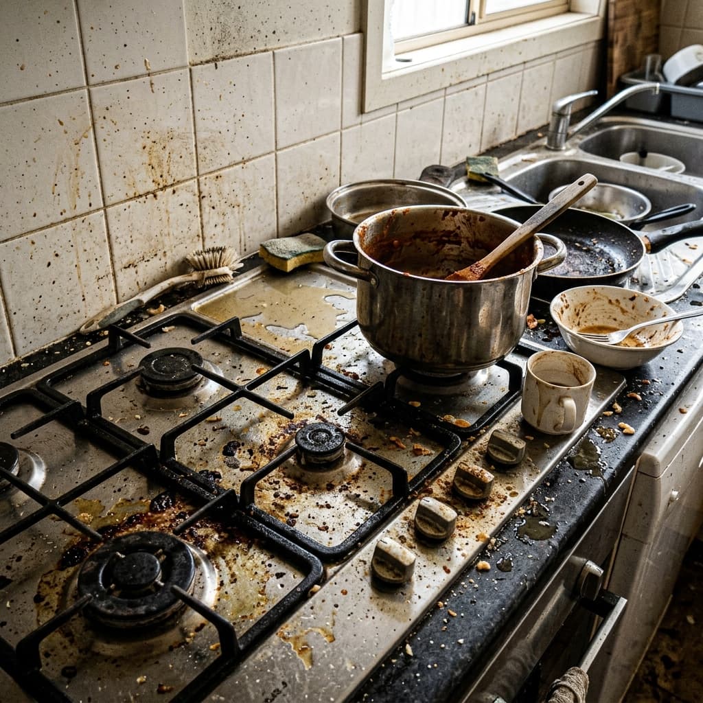 Kitchen Cleaning Before